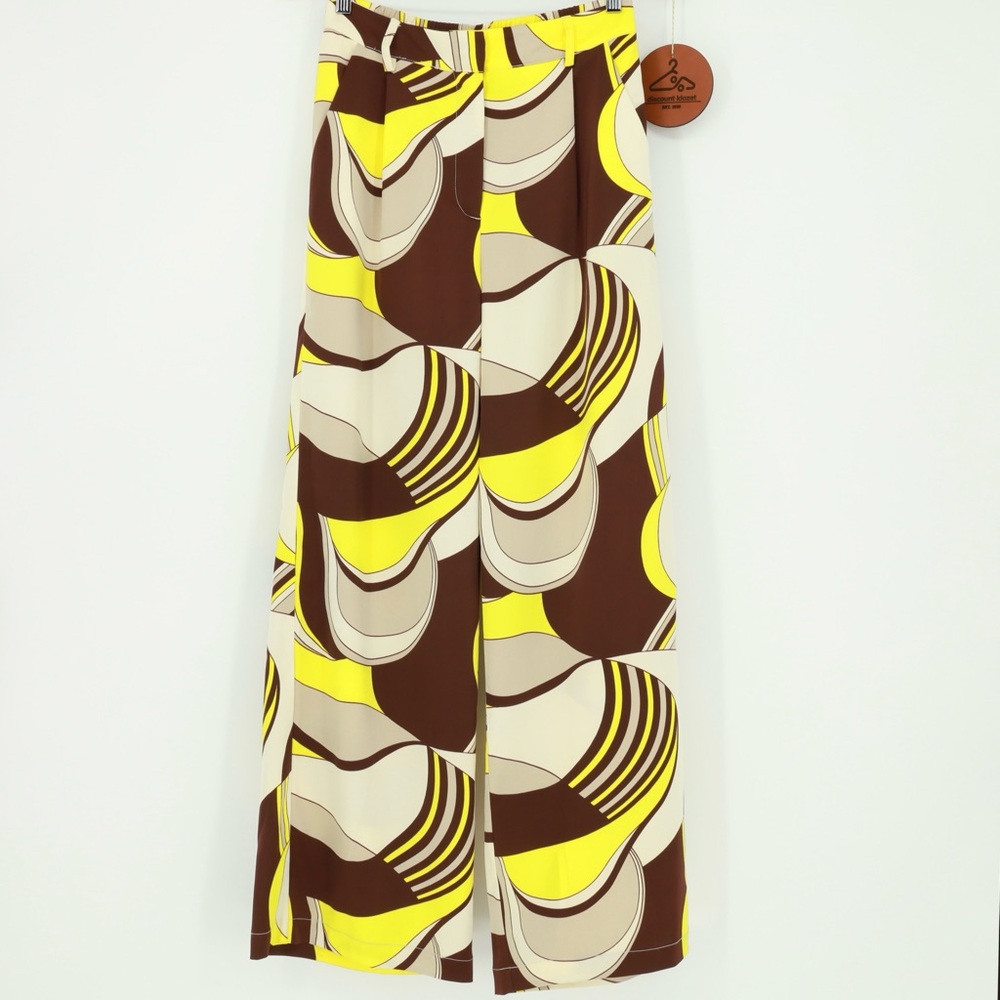 House of Harlow 1960 Retro Inspired Geometric Print Wide Leg Pants Medium NWOT